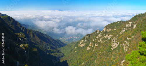 Beautiful Mountain Lu geopark landscapes in late autumn, Jiujiang, Jiangxi, China