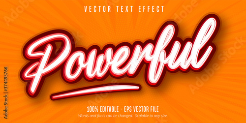 Powerful text, pop art style editable text effect