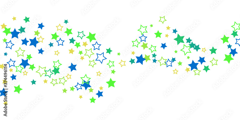Shooting stars confetti. Multi-colored stars. Holiday background. Abstract texture on a white background. Design element. Vector illustration, EPS 10.	