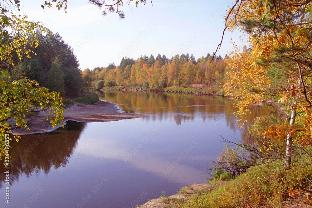 Meshchera, national Park Meshchersky. Autumn on the Pra river. Ryazan region.