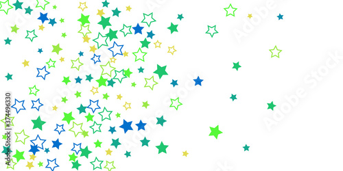 Shooting stars confetti. Multi-colored stars. Holiday background. Abstract texture on a white background. Design element. Vector illustration  EPS 10. 