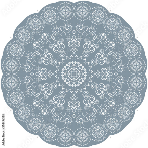 Russian nord folk round pattern, vector illustration