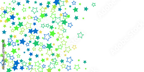 Shooting stars confetti. Multi-colored stars. Holiday background. Abstract texture on a white background. Design element. Vector illustration, EPS 10.	