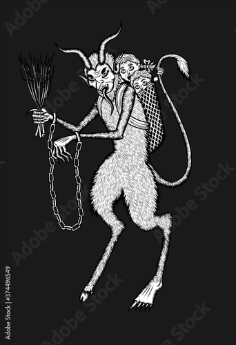 vector illustration of krampus