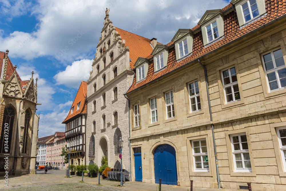 Historic houses in the old city center of Braunschweig, Germany
