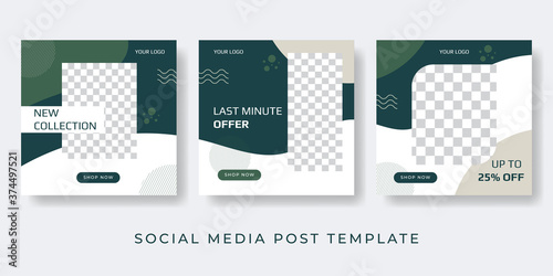 Sale banner social media template with photo space in tropical warm color of the earth.