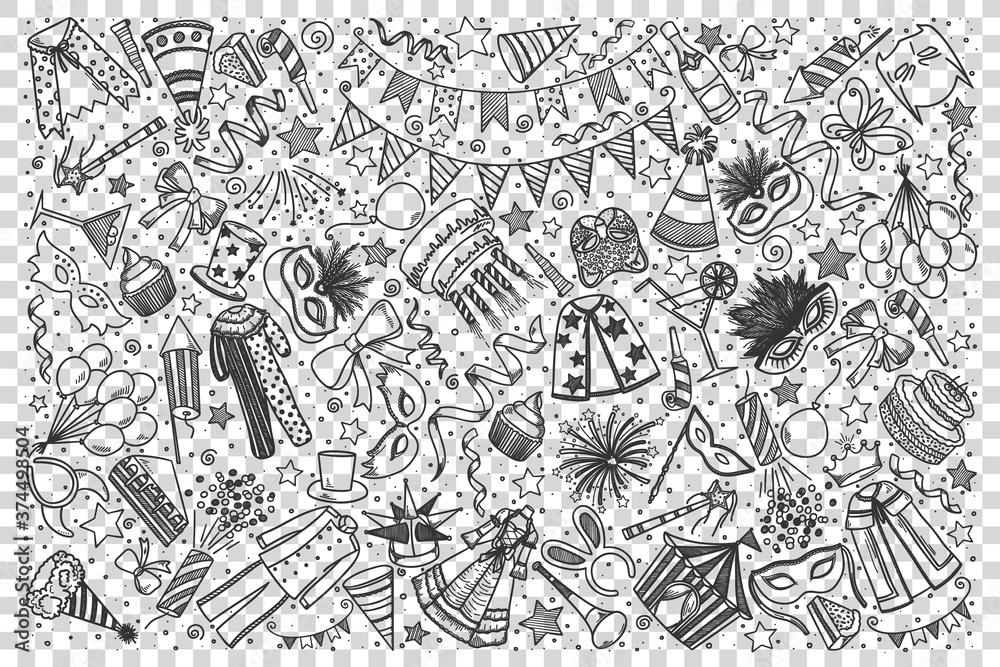 Carnival doodle set