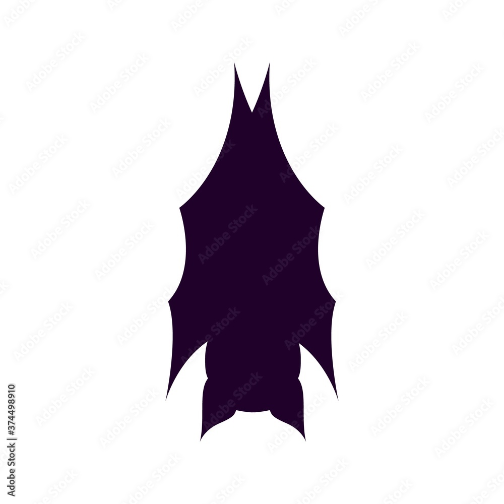 Fototapeta premium Halloween bat icon silhouette vector illustration.