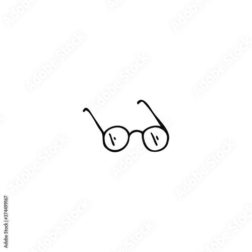 Single vector doodle element isolated on white background. Glasses