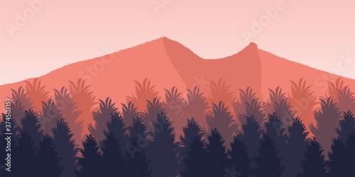 sunrise in mountains vector background ilustration wallpaper