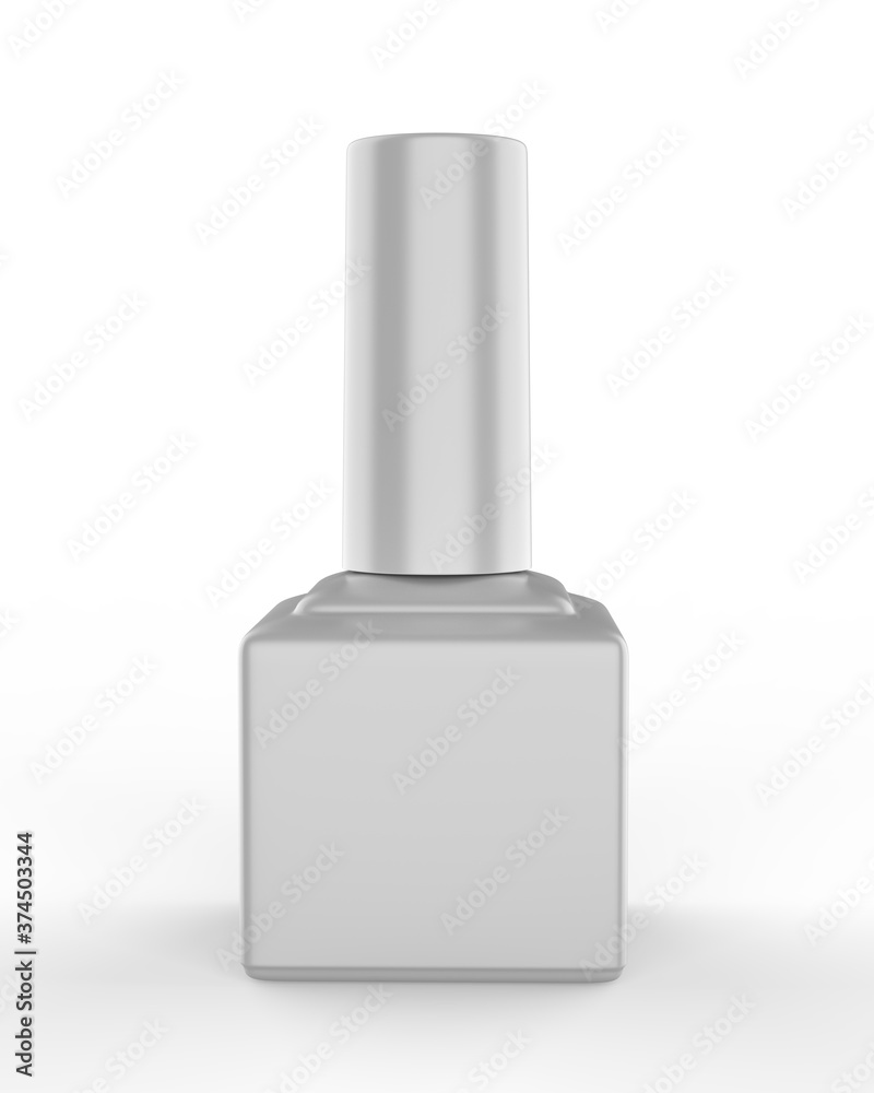 Blank nail polish bottle for mockup design and branding presentation, 3d render illustration. Blank nail polish bottle for mockup design and branding presentation, 3d render illustration.