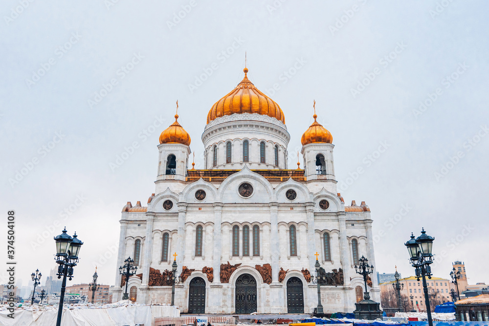 Christ the Saviour Cathedral in Moscow Russia on a winter day