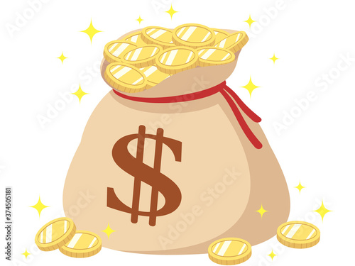 金貨が入った袋（ドル）
