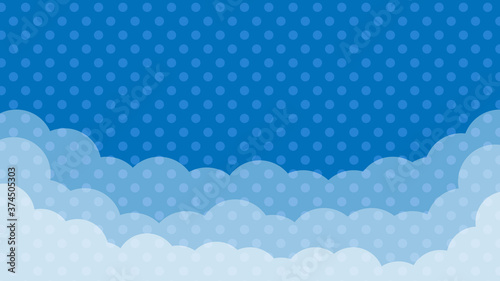 Cloud Polka Dot Background, Vector Illustration.