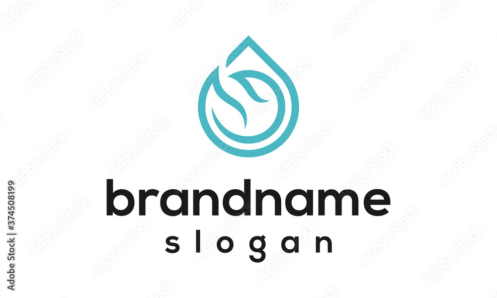 Drop leaf logo design vector Drop leaf logo design vector