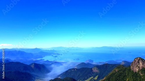 Mountains with amazing clear blue sky 