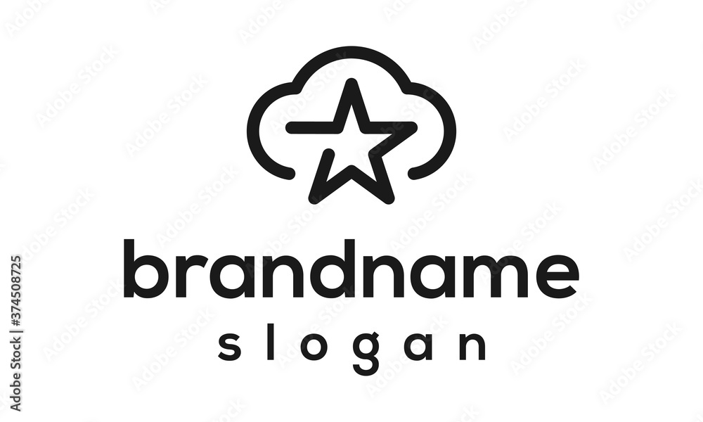 Cloud star logo design vector Cloud star logo design vector
