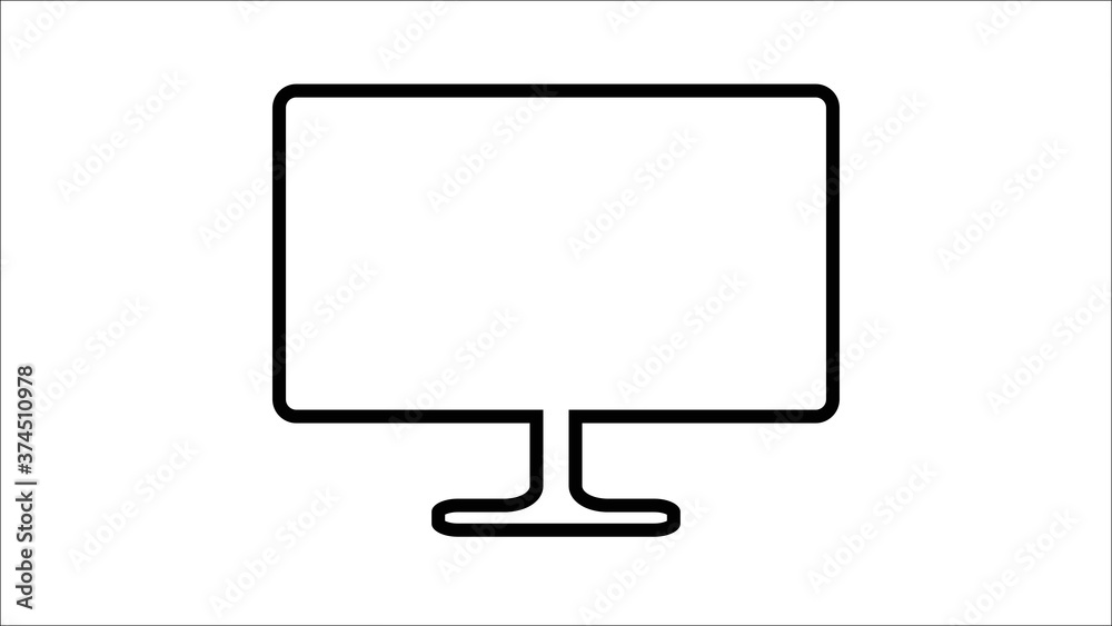 Computer monitor icon logo design template Computer monitor icon logo design template