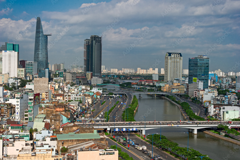 Overview of the city of Ho Chi Minh seen from the skyscraper