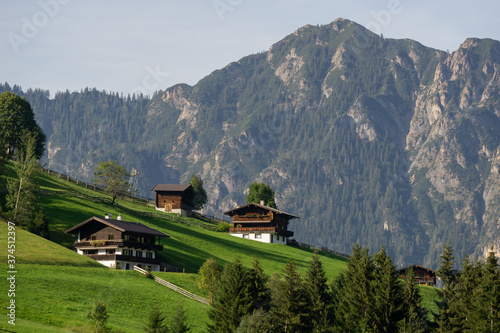 Houses high up in the Austrian Alps