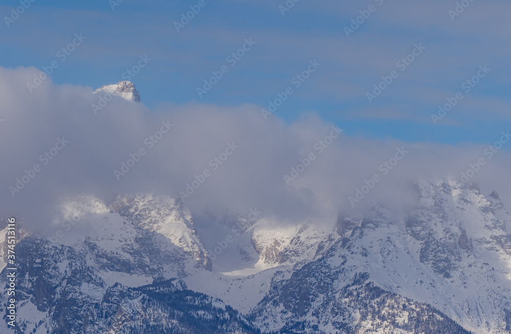 Fototapeta premium Scenic Winter Landscape in Grand teton National Park Wyoming