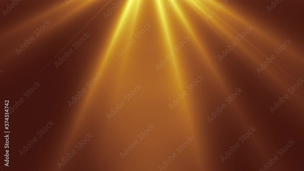 Beautiful golden light rays Christmas celebration. 4K seamless loop abstract motion background