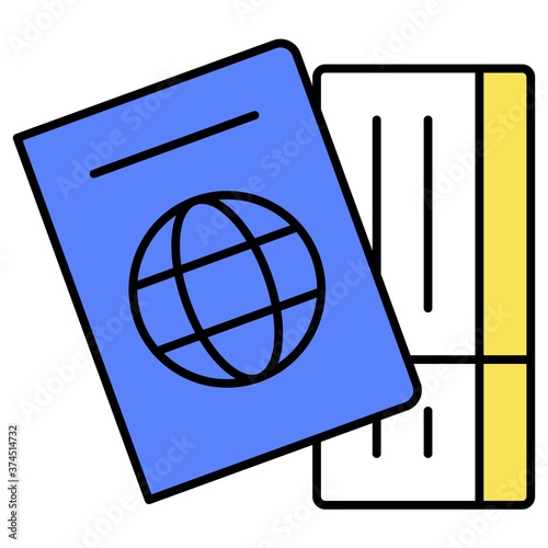 Travel document icon, Summer vacation related vector