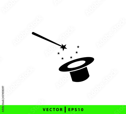 Magic wand icon vector logo design illustration