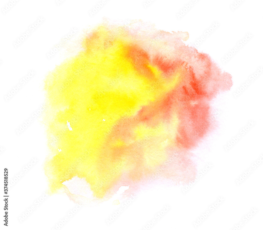 Pink yellow watercolour abstract background.