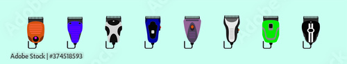 Electrical hair clipper or shaver vector illustration in monochrome vintage style isolated on blue background