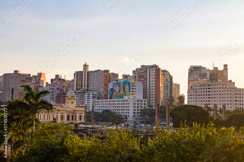 Belo Horizonte downtown skyline at sunset