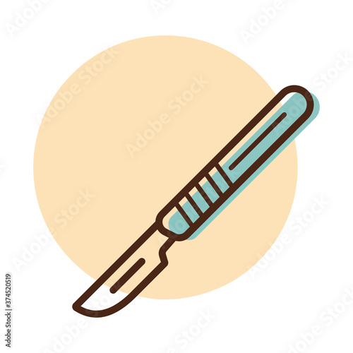 Surgical tools for operations scalpel vector icon