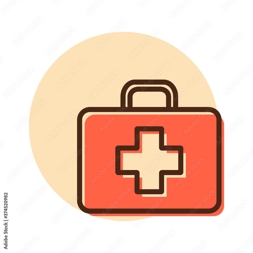 Fototapeta premium First aid kid vector icon. Medical sign