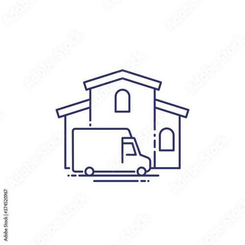 Home delivery line vector icon