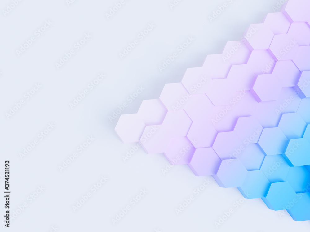 A simple but elegant 3D hexagon design for Wallpapers, backgrounds. 3d illustration.