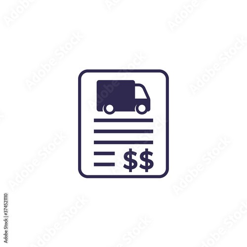 transportation costs icon with a van