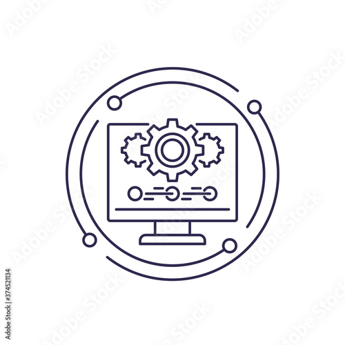 update or software upgrade line icon