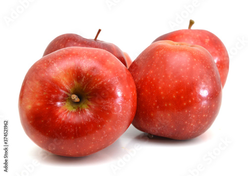 fresh red apples isolated on white background