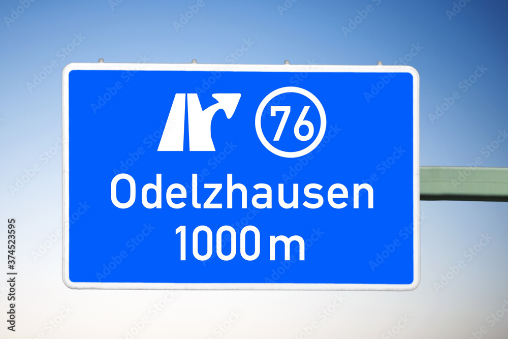 Autobahn 8, Ausfahrt 76, Odelzhausen in Rictung Augsburg Autobahn 8, Ausfahrt 76, Odelzhausen in Rictung Augsburg