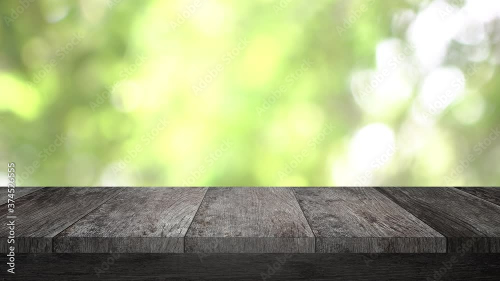 Wood table bar and nature tree bokeh blurred background, Top wood table space area for products shows. 3840x2160. 4K UHD. Video Clip. Wood table bar and nature tree bokeh blurred background, Top wood table space area for products shows. 3840x2160. 4K UHD. Video Clip.