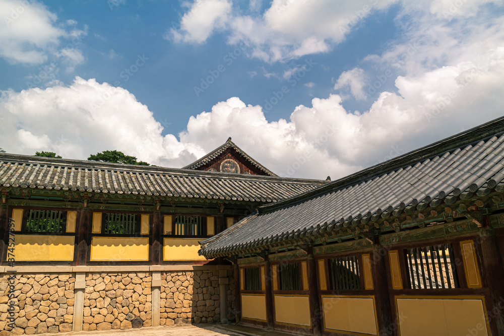 Part of the building of Bulguksa Temple, UNESCO World Heritage Site in Gyeongju, South Korea