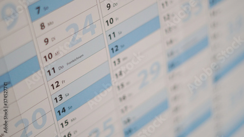 Tableau sur toile Kalender