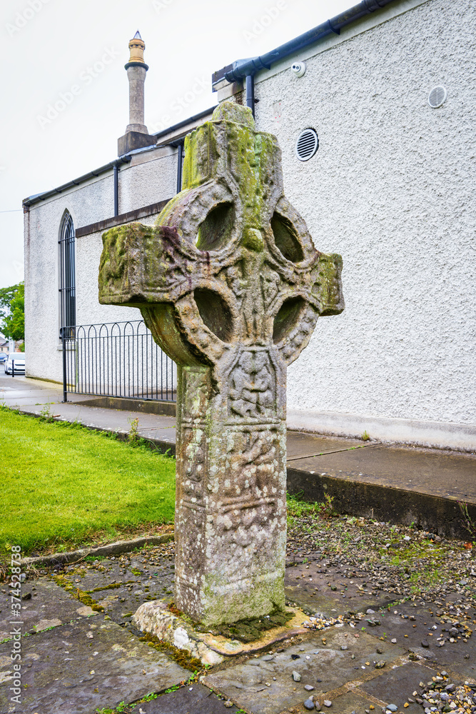 Duleek, Ireland - July 15, 2020: View of Duleek high cross