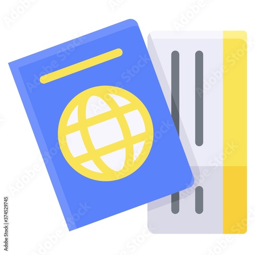 Travel document icon, Summer vacation related vector