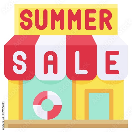 Summer shop icon, Summer vacation related vector