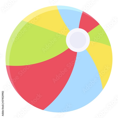 Beach ball icon, Summer vacation related vector