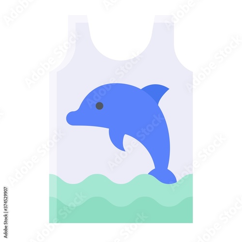 Sleeveless shirt icon, Summer vacation related vector