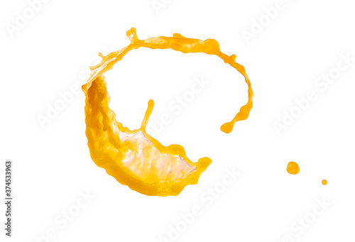 Orange juice splash isolated on white © olegkruglyak3