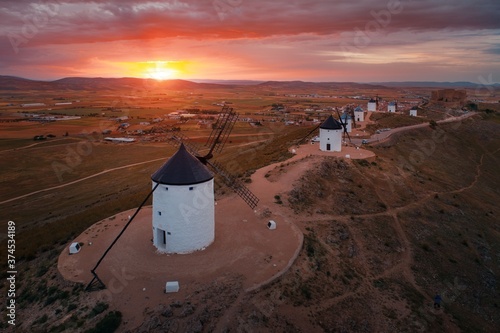Windmill sunset