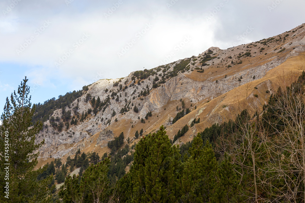 Fototapeta premium Beautiful authentic rocky landscape of the Pyrenees. Bulgaria. Natural mountain landscape as background.